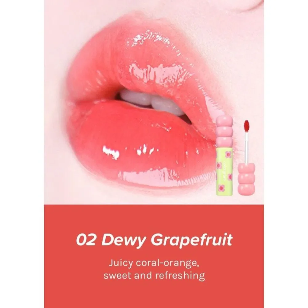 Colorgram Fruity Glass Lip Tint - 0.1 oz / 3g - 02 Dewy Grapefruit